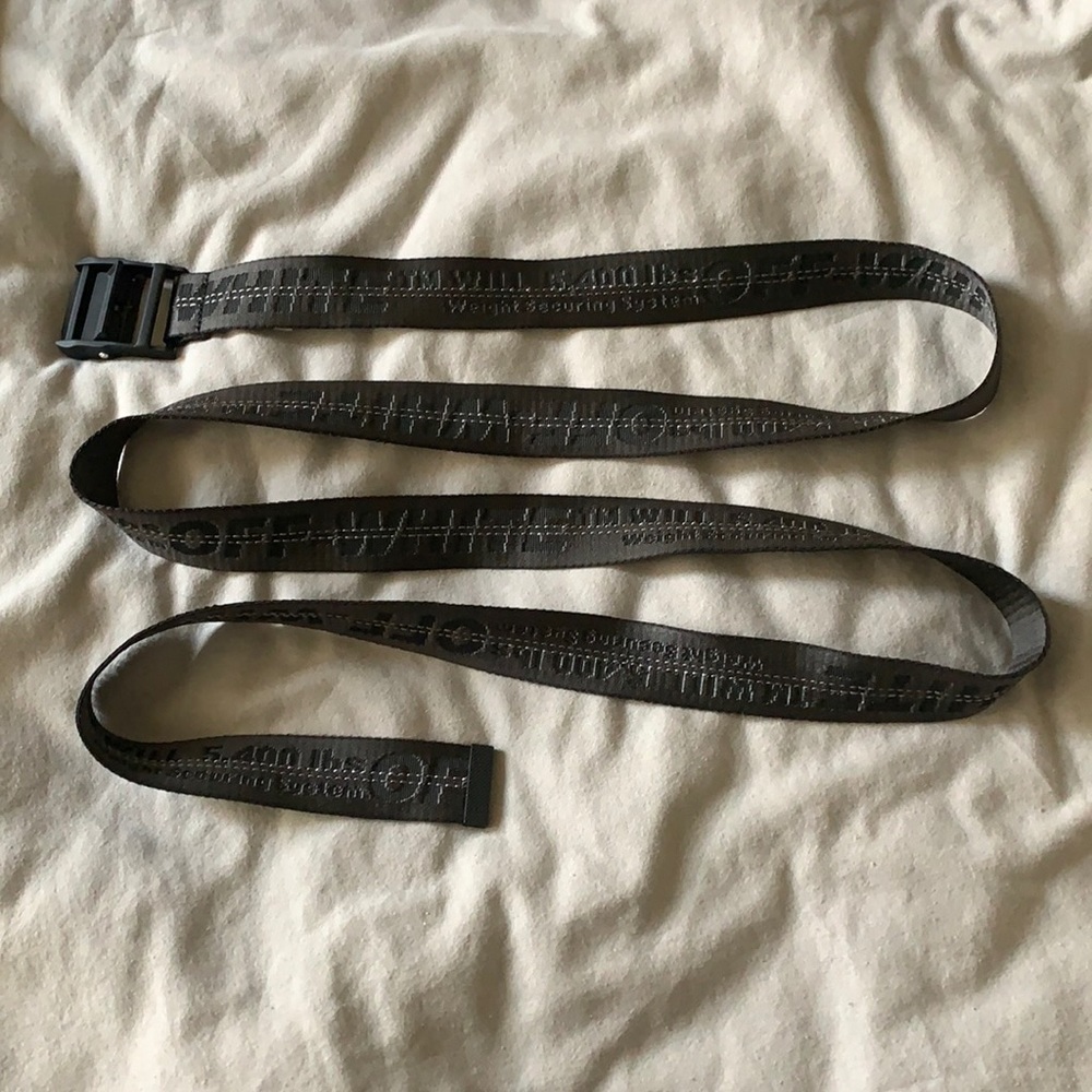 Off-White Black Industrial Long Logo Webbing Belt